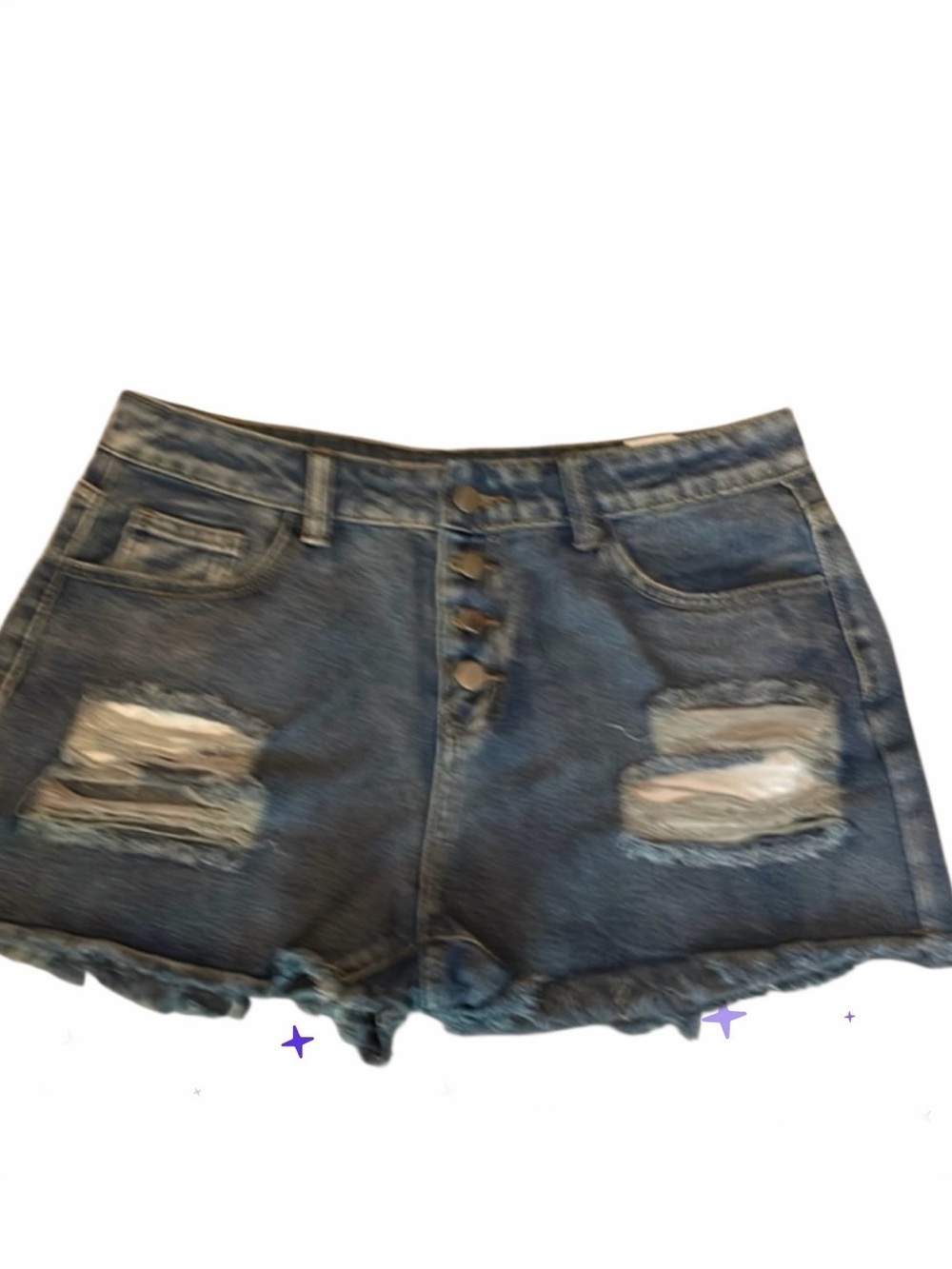 Y2K Styled by You Distressed on Purpuse Denim Shorts from Shein Size 30 - Picture 1 of 6